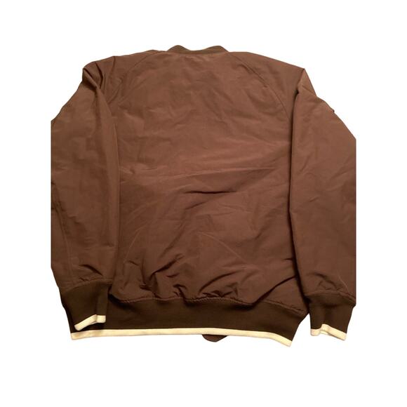 Herschel Supply Co Men’s Button down Varsity Jacket Java Brown Mocha Sz L NWT - Picture 3 of 7